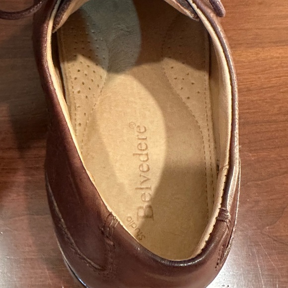 🌟HP🌟Brown Leather Lace Up Duke Cap Toe Shoes by Studio Belvedere 9 M - Picture 6 of 9